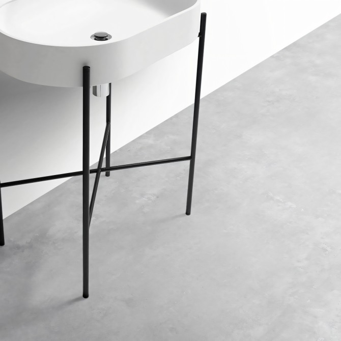 Vinilo cemento corbusier para suelos con antideslizante para baños. Resistente al agua, antibacterias. Lokoloko