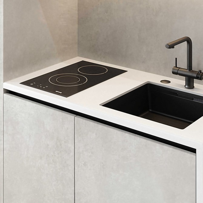 Vinilo cemento cuzco para forrar muebles de cocinas. Ignifugo y resistente al agua y productos de limpieza. Lokoloko