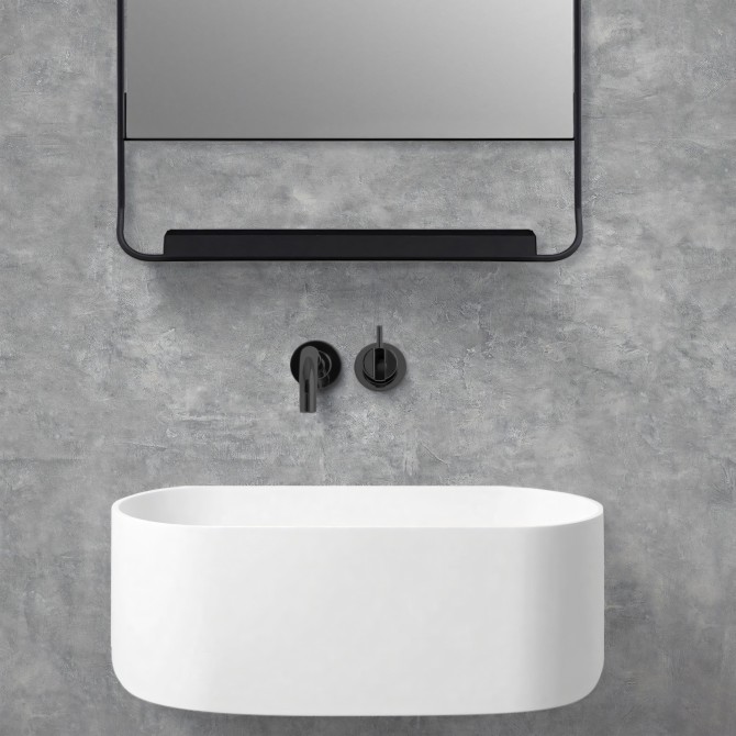Vinilo cemento hermit para paredes de lavabos, baños y aseos. Resistente al agua, antibacterias, tintas ecológicas. Lokoloko