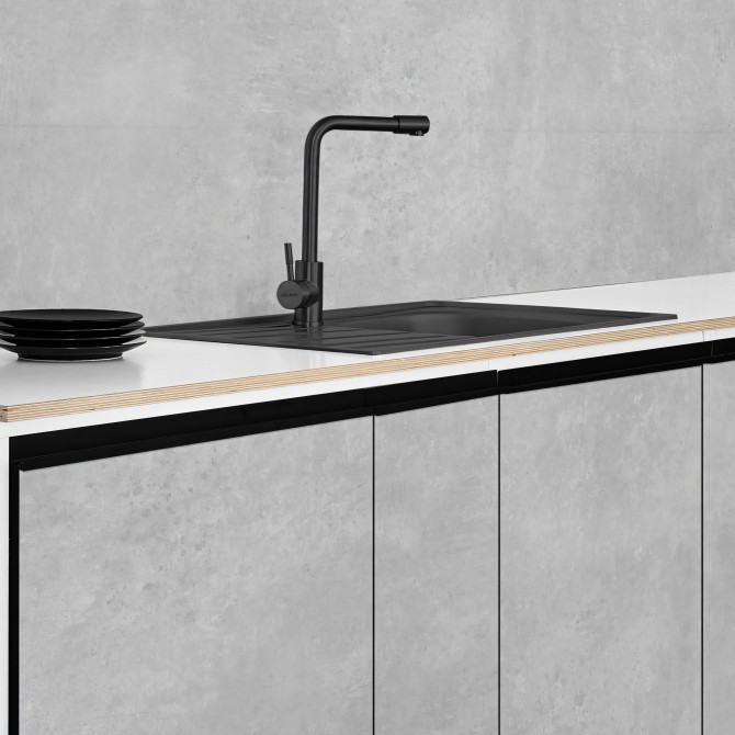 Vinilo cemento testa para forrar muebles de cocinas. Ignifugo y resistente al agua y productos de limpieza. Lokoloko
