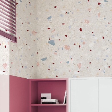 Terrazo Bella - Vinilo lavable autoadhesivo para muebles, suelos y paredes