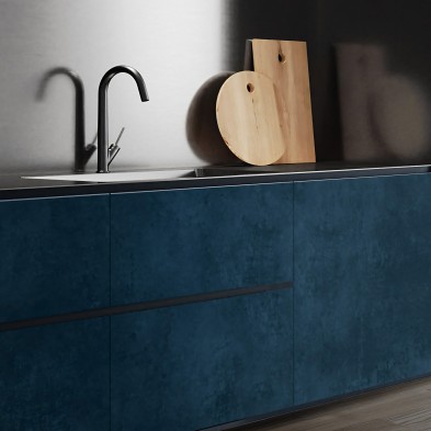 Steel Blue Concrete - washable self-adhesive vynil for furniture and walls