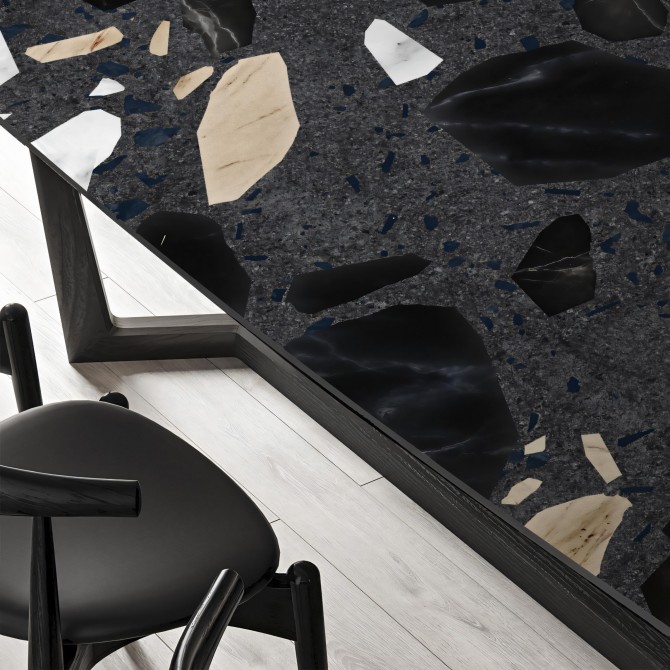 Correr Terrazzo. Washable self-adhesive opaque Vinyl for furniture living room or dining room center tables. Lokoloko
