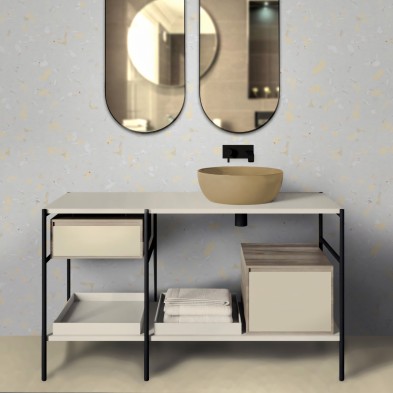 Light Yellow Terrazzo. Washable self-adhesive eco inks Vinyl for tiles walls, shower and bath for bathroom. Lokoloko