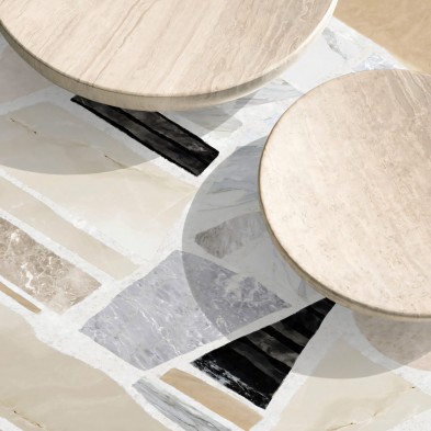 Terrazo Big 2. Vinilo lavable autoadhesivo para muebles mesa cristal lacada madera comedor centro salon o terraza. Lokoloko