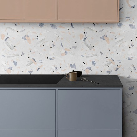 Terrazo Moderno - Vinilo autoadhesivo lavable para muebles, suelos y paredes. Lokoloko