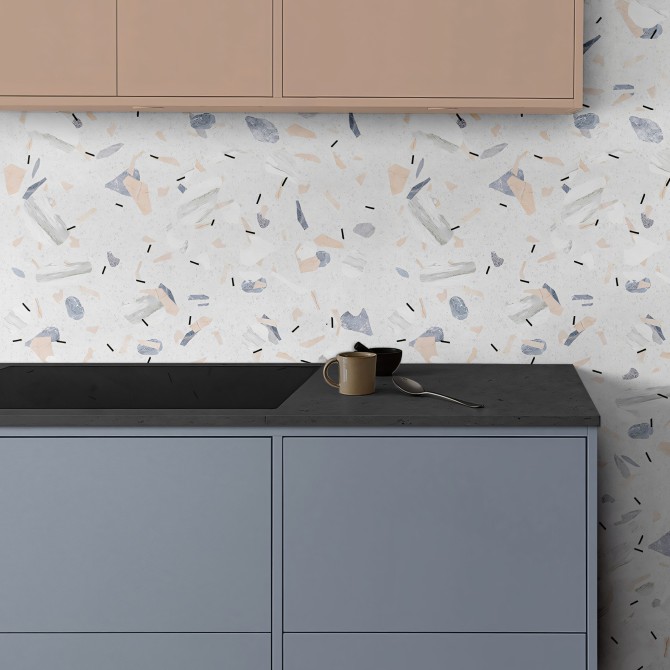 Terrazo Moderno - Vinilo autoadhesivo lavable para muebles, suelos y paredes. Lokoloko