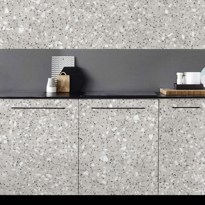Pesaro Terrazzo - washable self-adhesive vynil for furniture, floor and walls