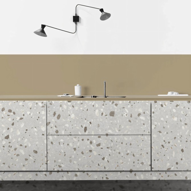 Calacatta Marble Terrazzo - washable self-adhesive vynil for furniture, floor and walls