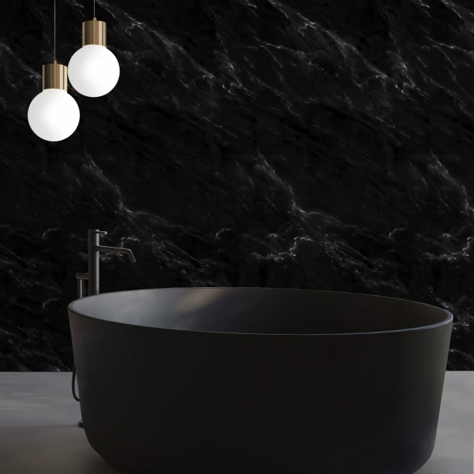 Mármol negro - Vinilo adhesivo para muebles, suelos y paredes
