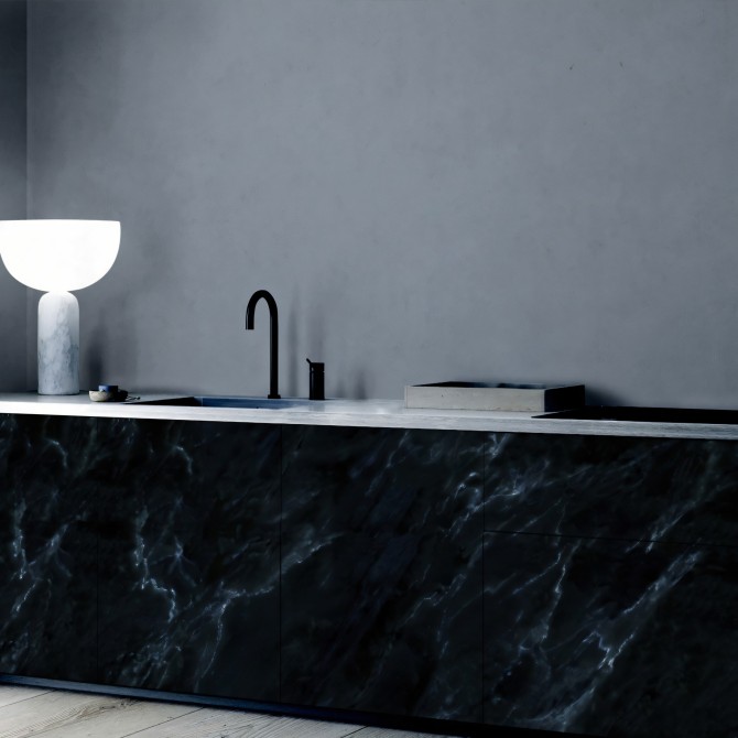 Decorative vinyl of midnight marble texture