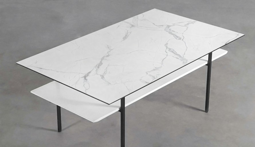 Mármol Calacatta Blanco - Vinilo lavable y autoadhesivo para mesas, muebles y superficies en color blanco y gris.