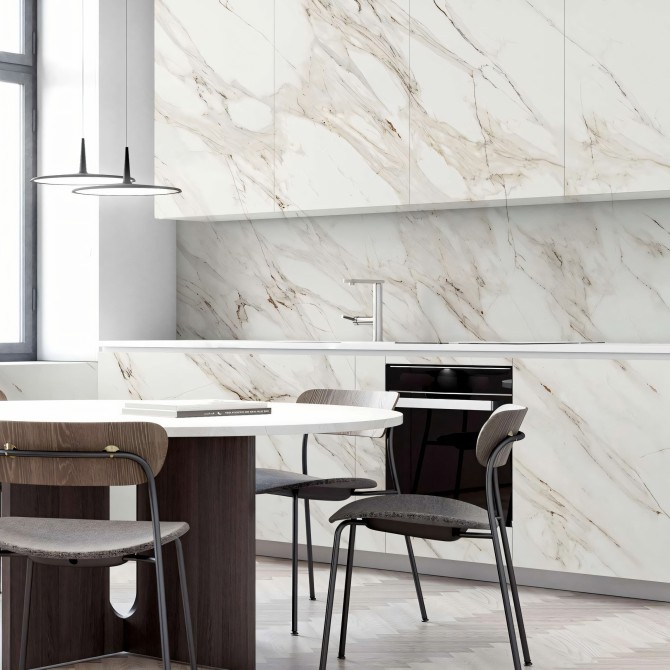 Calacatta Gold Marble - Washable Self-adhesive vinyl for walls and furniture