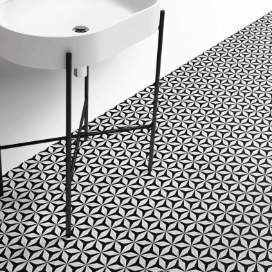 Hexágonos Abstractos 3 - Vinilo autoadhesivo lavable opaco para suelos muebles paredes Lokoloko