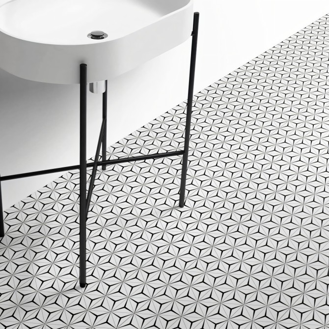 Hexágonos Abstractos 2 vinilo autoadhesivo lavable para muebles paredes suelos moderno  lokoloko