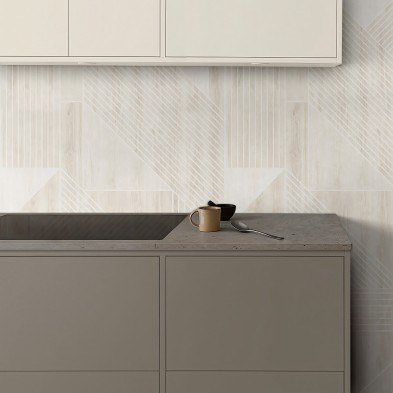 White GeometricWood Washable Adhesive vynil for Furniture and Walls