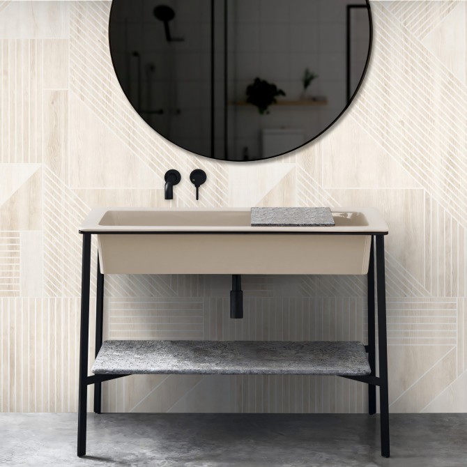 Vinilo Madera Geométrica Blanca para Forrar Muebles y Paredes Cocinas
