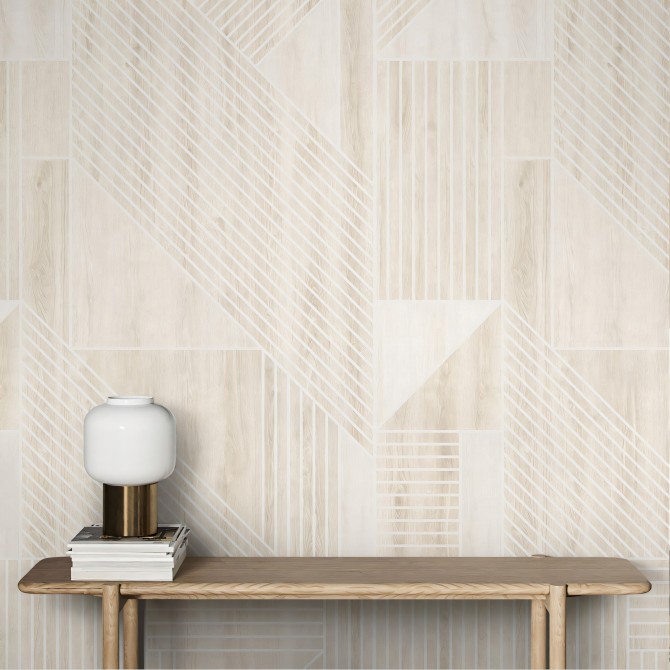 Vinilo Madera Geométrica Blanca para Forrar Muebles y Paredes Cocinas