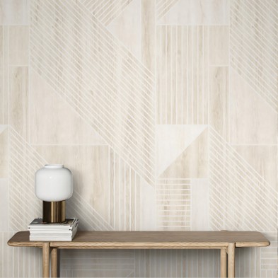 White GeometricWood Washable Adhesive vynil for Furniture and Walls