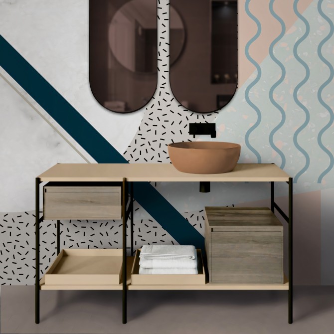 Memphis Polar - Vinilo autoadhesivo lavable para muebles y paredes. Lokoloko