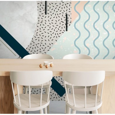 Memphis Polar - Vinilo autoadhesivo lavable para muebles y paredes. Lokoloko