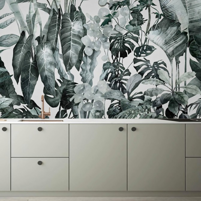 Tropicalia - Mural de vinilo autoadhesivo lavable para paredes y muebles