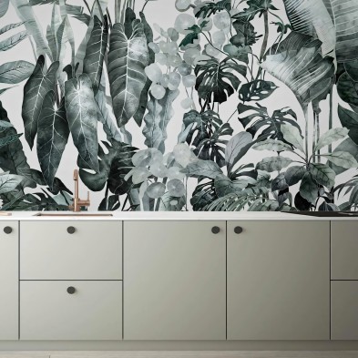 Tropicalia - Mural de vinilo autoadhesivo lavable para paredes y muebles