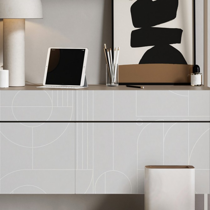 Line 1 - Mural de vinilo autoadhesivo lavable para paredes y muebles