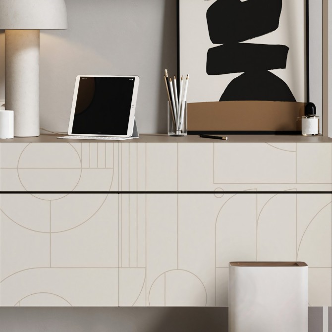 Line 2 - Mural de vinilo lavable autoadhesivo para paredes y muebles