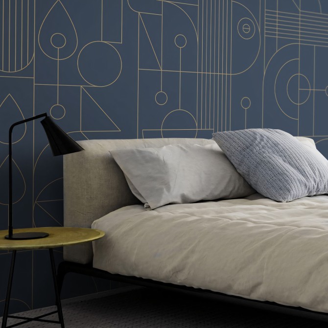 Line 3 - Mural de vinilo lavable autoadhesivo para paredes y muebles