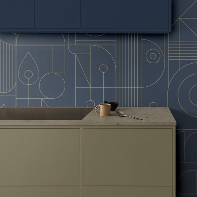Line 3 - Mural de vinilo lavable autoadhesivo para paredes y muebles