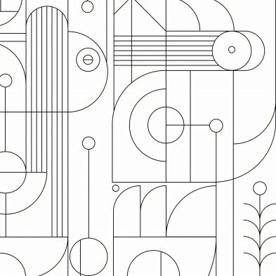 Line black & white - Vynil Mural - washable Self-adhesive vinyl for walls and furniture