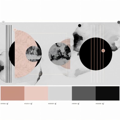 Abstracción y Geometría - Mural de vinilo autoadhesivo lavable para paredes y muebles