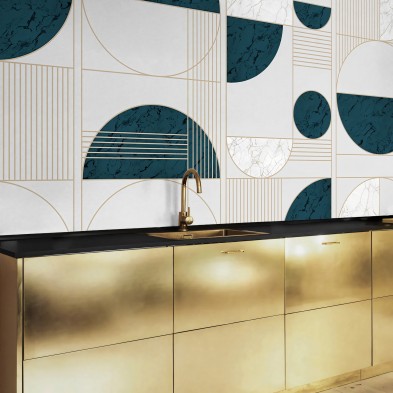 Milán - Mural de vinilo autoadhesivo lavable para paredes y muebles