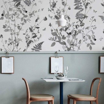 Tempus blanco y negro - Mural de vinilo autoadhesivo lavable para paredes y muebles