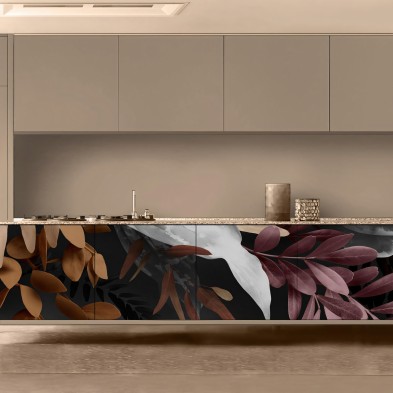Bohemia - Mural de Vinilo lavable autoadhesivo con tintas ecologicas para muebles cocinas. Floral lokoloko