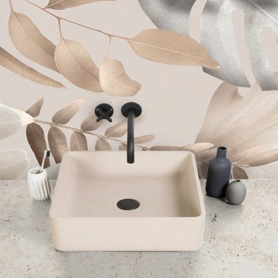 Galana - Mural de vinilo autoadhesivo lavable opaco para paredes de azulejos en baños y aseos. Tierras, blancos. Lokoloko