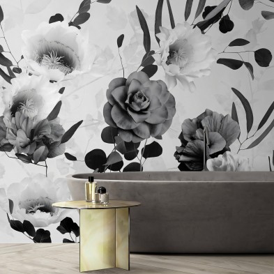 Daila blanco y negro - Mural de vinilo autoadhesivo lavable para paredes y muebles