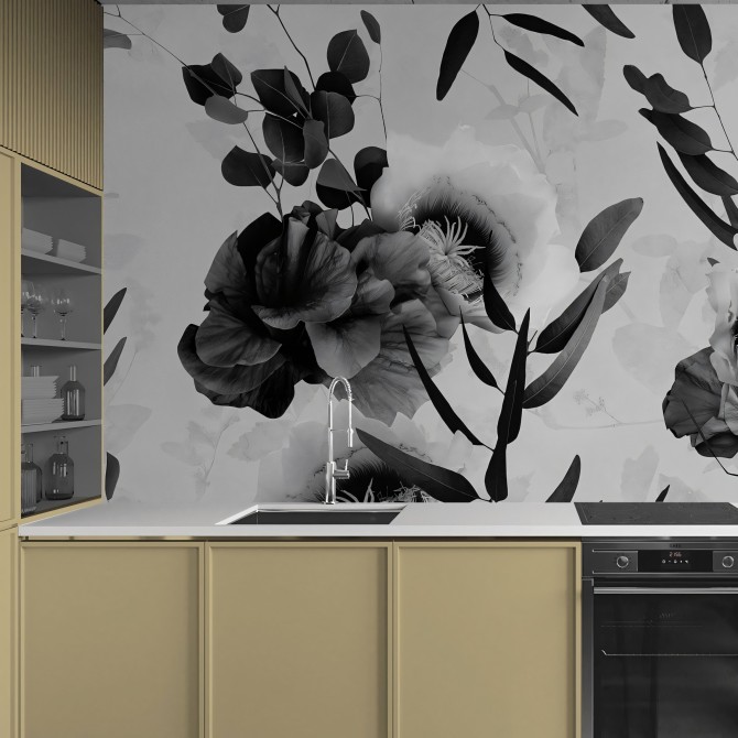 Daila black & white - Washable self-adhesive vinyl wallpaper for walls and furniture