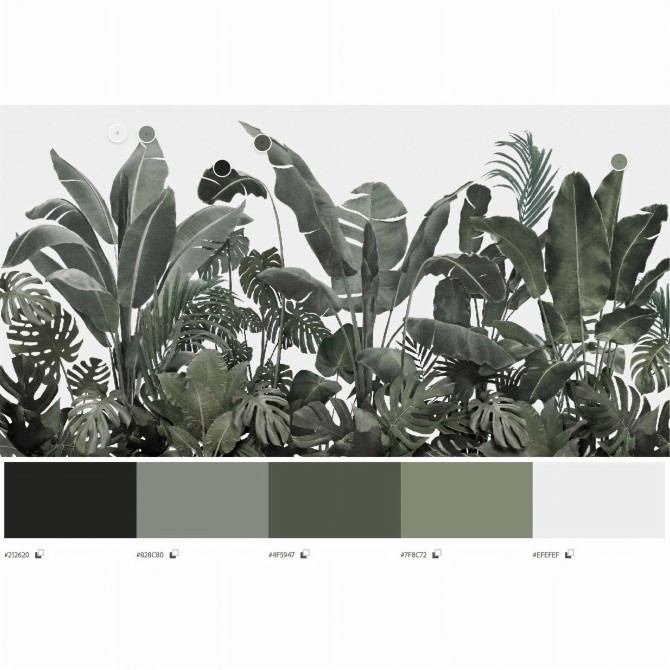 Botanical Garden - washable self-adhesive vynil for furniture and walls Lokoloko