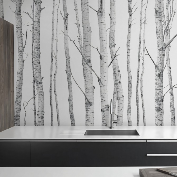 El Bosque - Mural de vinilo autoadhesivo lavable para paredes y muebles