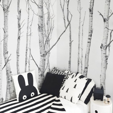 El Bosque - Mural de vinilo autoadhesivo lavable para paredes y muebles