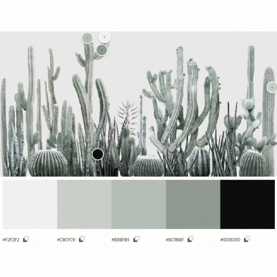 Cactarium - washable self-adhesive vynil for furniture and walls Lokoloko