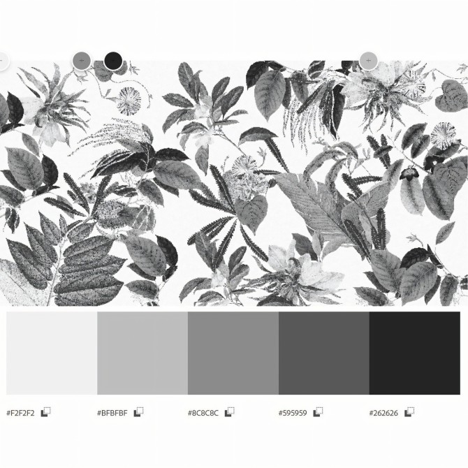 Flores de Terciopelo blanco y negro - Vinilo autoadhesivo opaco lavable para muebles y paredes