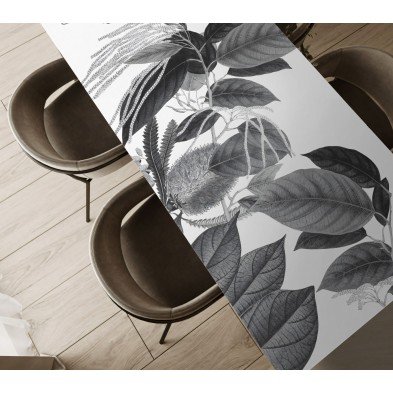 Flores de Terciopelo blanco y negro - Vinilo autoadhesivo opaco lavable para muebles y paredes