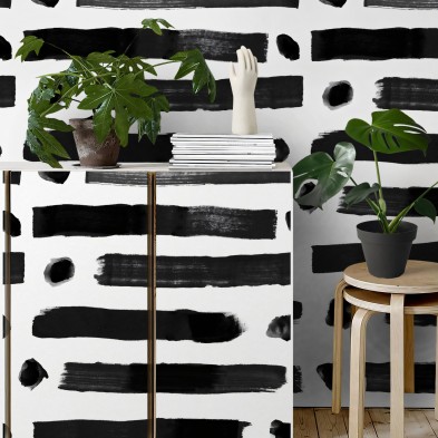 Brush Lineal Dots. Vinilo lavable texturizado, tintas ecologicas, opaco, antibacterias para aparador de salón. Lokoloko