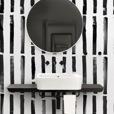 Brush vertical. Washable, waterproof, antibacterial, texture vinyl for bathroom walls. Lokoloko