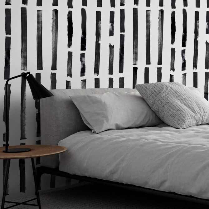 Brush vertical. Washable, texture vinyl, eco-friendly inks, opaque, antibacterial for bedroom walls. Lokoloko