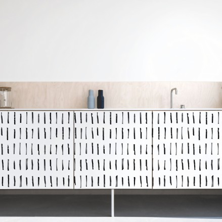 Brush vertical mini. Washable, texture vinyl, eco-friendly inks, water resistant, antibacterial for kitchen furniture. Lokoloko