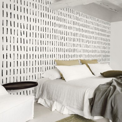 Brush vertical mini. Washable, texture vinyl, eco-friendly inks, opaque, antibacterial for bedroom walls. Lokoloko